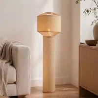 LumenXL Stehleuchte Fiora aus Bambus mit gewebtem Schirm