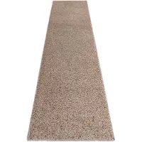 Rugsx Teppich, Läufer SOFFI shaggy 5cm beige - in die Küche, Halle, Korridor 70x200 cm