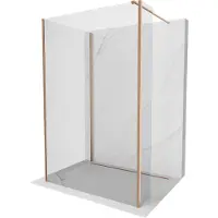 Mexen Kioto Duschwand Walk-in 100 x 100 x 40 cm, transparent, gebürstetes Messing - 800-100-100-221-65-00-040