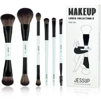 Jessup Makeup Pinsel Set 6pcs Double Sided Brushes Foundation Contour Blush Highlight Blending Eyebro
