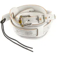 Gretsch Gitarrengurt aus gepr gtem Leder im Vintage-Stil, wei