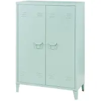 Helloshop26 Schrank Büro - - Metallcasier 2 Türen - Pastellgrün - 110x75x33 cm - 2 verstellbare Regale