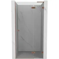 Mexen Lunar L Duschabtrennung, schwenkbar, rechts 100 cm, transparent, gebürstetes Kupfer - 834L-100-000-65-00-P