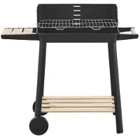 Helloshop26 Grillwagen 78 x 86 x 30 cm aus natürlichem Holzkohle schwarz