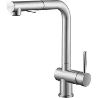 Lonheo Spültischarmatur mit 3 Strahlarten & Schaber, Wasserhahn Küche, 304 Edelstahl Küchenarmatur, Ausziehbar 40cm, 360° Drehbar, Gebürstet
