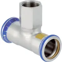 Geberit Gas-T-Stück Mapress d 35xRp 1/2, f Nat u Fl.-Gas, Edelstahl
