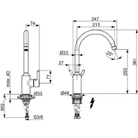 Hansa Spültisch-Einhebelmischer HANSAVANTIS seitenbedient, ND, Ausl. 247mm, chrom