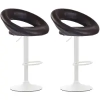 CLP 2er Set Barhocker Olinda Kunstleder weiß braun