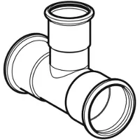 Geberit Mapress Edelstahl T-Stück reduziert, Gas, d 54mm, d1 42mm, d2 54mm 34051