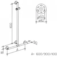 Keuco Duschhandlauf PLAN CARE mit Brausestange 1182/1263mm vc