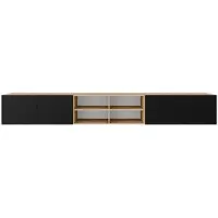 MargaretHadas24 Margaret Hadas24 TV-Schrank Leo IV Fernsehschrank TV-Lowboard 300 cm Hängend modernes Design Wohnzimmer Wandmontage, TV Möbel artisan, schwarz