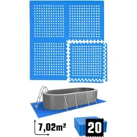 Eyepower 7 m² Poolunterlage - 20 EVA Matten 62x62 - Unterlegmatten Set - Pool Unterlage
