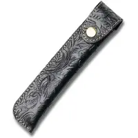 Markenlos Kugelschreiberetui, Lederetui, Crazy Horse Leder mit Metallverschluss (schwarz)