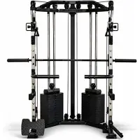 PH Fitness Eck-Kraftstation mit Smith Machine, Klimmzugstange und Dip-Station, 2 × 80 kg Gewichtsstapel – besonders platzsparende Ecklösung für Home Gym