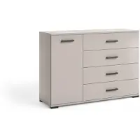 Masseno Kommode ALBANO 120 cm Sideboard mit 4 Schubladen und 1 Türen für Wohnzimmer Schlafzimmer Modern 120x40x83 cm Kaschmir