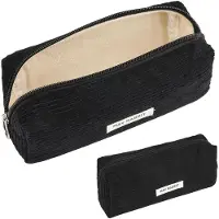 Markenlos Cordetui, milchschwarz, für Teenager-Mädchen, Federmäppchen, Stiftetasche, Schultasche für Schule, Büro - schwarz