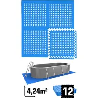 Eyepower 4,2 m² Poolunterlage - 12 EVA Matten 62x62 - Unterlegmatten Set - Pool Unterlage