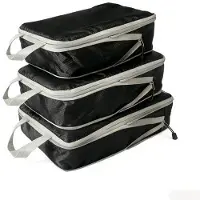 OEM Reisopbergset mit Kompressierertaschen, tragbare Organizer-Taschen mit großem Volumen, Reisezubehör-Taschen für Gepäck, leicht, zusammenklappbar und räumersparend (schwarz).