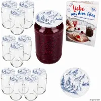 MamboCat 12er Set Rundglas 1062 ml To 82 Alpen Deckel incl. Diamant Gelierzauber Rezeptheft