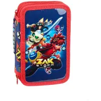 Safta Zak Storm Pencil Case Double Small 28 Pcs Red / Blue One Size