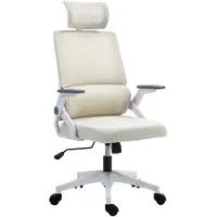 BundiGlassware Bürostuhl Schreibtischstuhl Office-Stuhl, höhenverstellbar, 1 Kopfstütze, 60 x 61 x 121,5 cm Beige