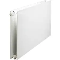 Kermi Flachheizkörper therm-x2 Plan-V Hygiene Typ 30, HxLxT: 405x605x157 mm, Farbe: Weiß RAL 9016 seidenglanz, Ventilposition: links, 10 bar, Abdeckung: ohne, Wärmeleistung 75/65-20: 581 Watt, Bohrkonsole