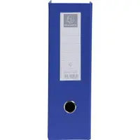 Exacompta 90162E 10x Stehsammler aus festem PP 2mm, Rücken 100mm mit aufgeklebtem Etikettenhalter und Griffloch, 23x31cm - Dunkelblau