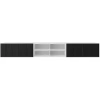 MargaretHadas24 Margaret Hadas24 TV-Schrank Mio IV Fernsehschrank TV-Lowboard 300 cm Hängend modernes Design Wohnzimmer Wandmontage, TV Möbel weiß, schwarz