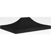 Markenlos Ersatzdach für versenkbares Zeltdach, Gartenpavillon 4,5 x 3 m, schwarz, 270 g/m²