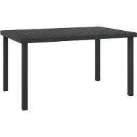 vidaXL Gartentisch Schwarz 140x90x74 cm Aluminium und WPC