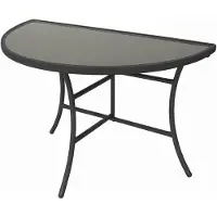Degamo Wandtisch PALERMO halbrund 58x110cm, Metall anthrazit Glas grau