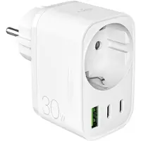 Puro Wandladegerät mit Schuko-Steckdose, 2 USB-C- und 1 USB-A-Anschluss