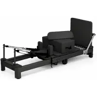 PH Fitness Pilates Reformer aus Aluminium, klappbar – 6-Federn-Widerstandssystem, leichtgewichtig mit Transportrollen, ideal für Home Gym und Studio