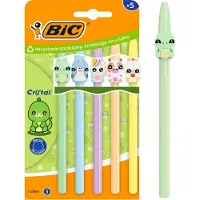 BIC Kristallfigur-Kugelschreiber, 1 mm, blau, 5 Stück