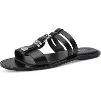 Tamaris Damen Pantolette mit T-Riemen Schnalle rutschfest ANTIslide 1-27120-46, Größe:41 EU, Farbe:Schwarz