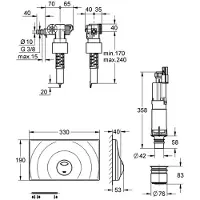 GROHE Umrüstset für 14 l-Spülkasten chrom - 38815000