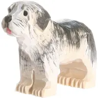 Wudimals Holz Bauernhoftier Hund - handgeschnitzte Spielfigur