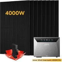 Anker PowernessBalkonkraftwerk Speicher , SOLIX Solarbank 4 E5000 Pro 5kWh mit 4000W PV Panel & Smarter Zähler 0% VAT