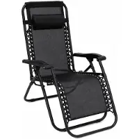 Kunert Klappbarer Gartenliegestuhl Sunny – Schwarze Liege für Terrasse, Balkon und Garten