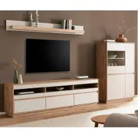 Furn.Design Wohnwand "Kiruma" in Kaschmir und Artisan Eiche Wohnkombination 3-teilig 292 cm, Soft-Close