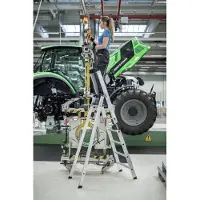 Munk Günzburger Steigtechnik Stufen-Stehleiter einseitig begehbar 3 Stufen