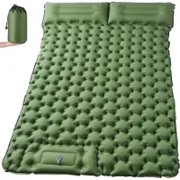 Markenlos Selbstaufblasende Zweipersonen Stretch- und Dickere Campingmatratze - Luftpedal Luftpumpe Luftbett - Ultraleicht Tragbare Isoliermatratze - Geeignet für Camping - Strand - Wandern