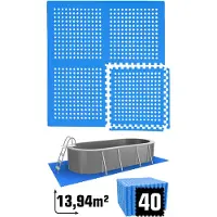 Eyepower 13,9 m² Poolunterlage - 40 EVA Matten 62x62 - Unterlegmatten Set Pool Unterlage