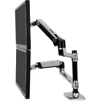 Ergotron LX Series Dual Stacking Arm, 18,1 kg, 61 cm (24"), 75 x 75 mm, 100 x 100 mm, Höhenverstellung, Silber