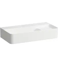 Laufen VAL Aufsatzwaschtisch COMPACT, ohne Hahnloch, mit Überlauf, 600x315mm, semi-trockener Bereich rechts, US geschl., H8172854001091, Farbe: Weiß mit LCC