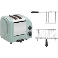 Dualit Toaster Paket 2, 2er Toaster mit Brötchenaufsatz und Sandwichzange Eukalyptus