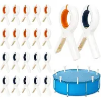 BundiGlassware 20 Stück Groß Pool Klammern Klemmzwinge - Poolabdeckung Befestigungsklammern Poolklammern Federklemme Set, Einhandzwingen Klammer für Schwimmbadzubehör Wäscheklammer