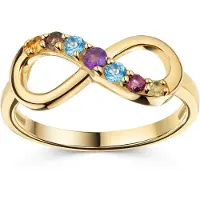 Zeeme Gemstones Ring 925/- Sterling Silber vergoldet Infinity