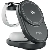 SBS Kabellose 3-in-1-Ladestation Qi2 25 W zum Aufladen von iPhone, Apple Watch und Kopfhörern
