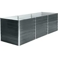 ESTEXO Metall Blumenbeet Hochbeet 240x80x77 cm Grau Pflanzbeet Gemüsebeet Pflanzkasten